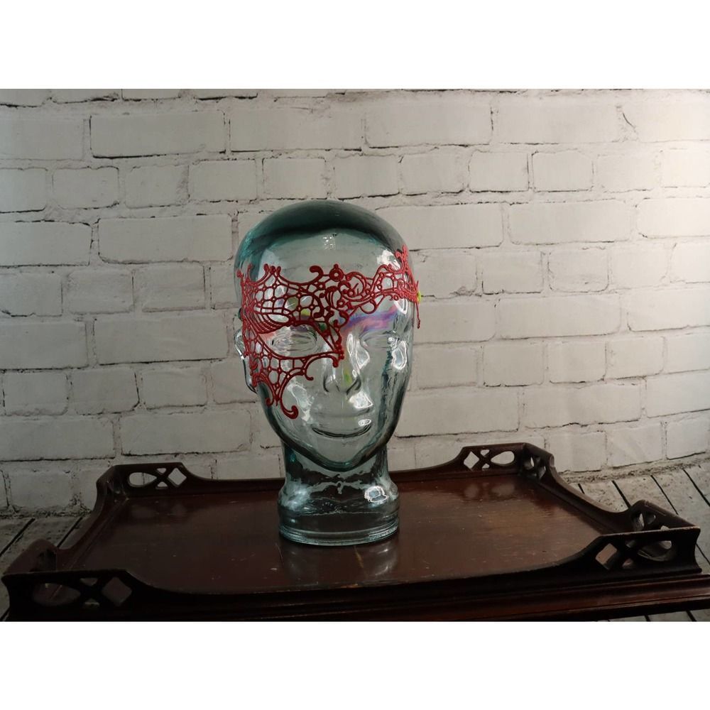 Red Masquerade Half Mask For Halloween or Cosplay